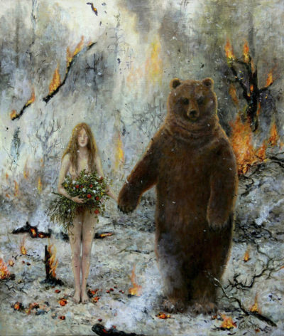 Woman and Bear